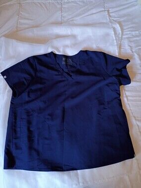 FIGS XXL Technical Collection Navy Blue V-Neck Scrub‎ Top 2XL Womens